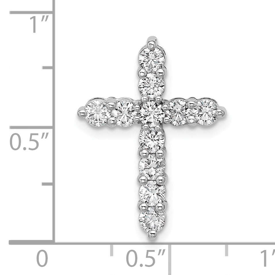 Gold Lab Grown Diamond Cross Pendant - 14k White Gold / 1 ctw. / VS+ F+