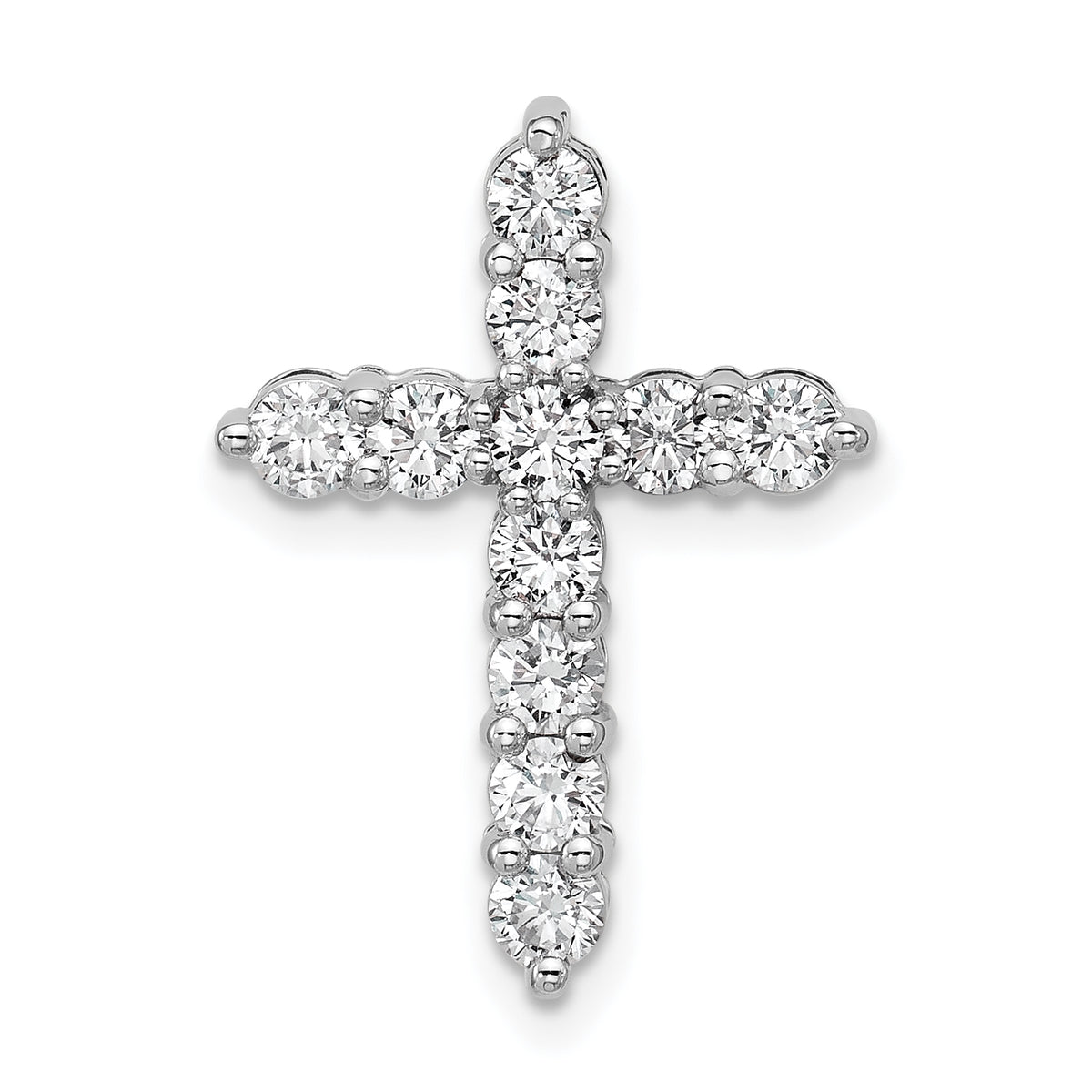 Gold Lab Grown Diamond Cross Pendant - 14k White Gold / 1 ctw. / VS+ F+