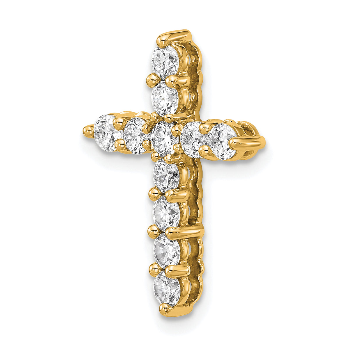 Gold Lab Grown Diamond Cross Pendant - 14k Yellow Gold / 1 ctw. / VS+ F+