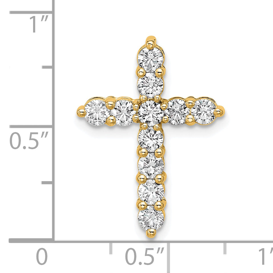 Gold Lab Grown Diamond Cross Pendant - 14k Yellow Gold / 1 ctw. / VS/SI+ G+