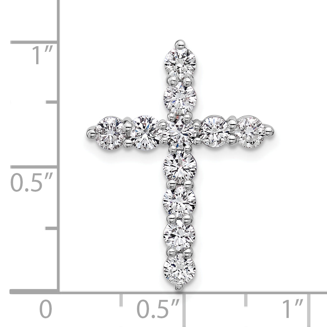 Gold Lab Grown Diamond Cross Pendant - 14k White Gold / 1-1/2 ctw. / VS/SI+ G+