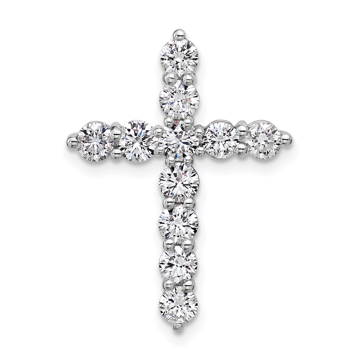 Gold Lab Grown Diamond Cross Pendant - 14k White Gold / 1-1/2 ctw. / VS+ F+