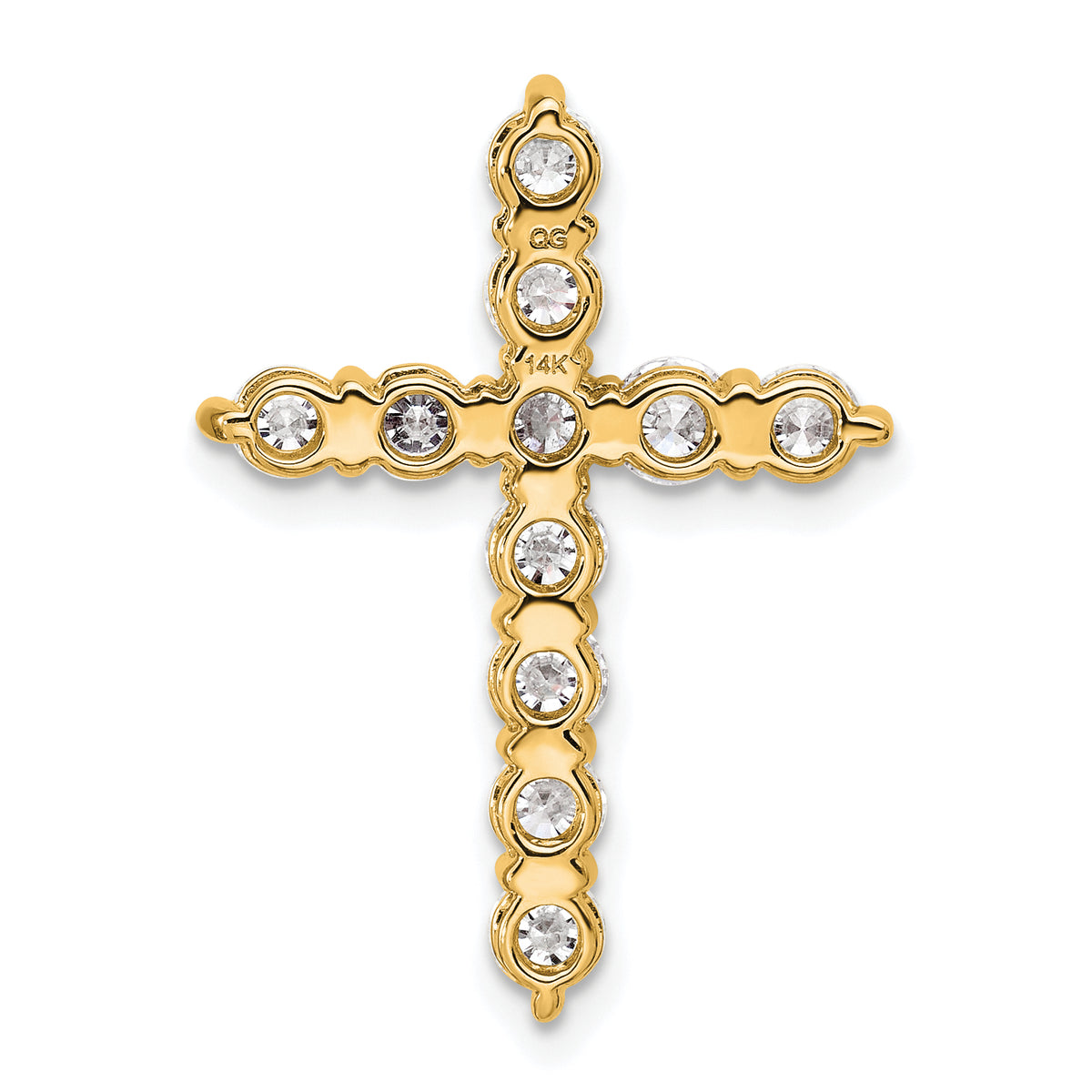 Gold Lab Grown Diamond Cross Pendant - 14k Yellow Gold / 1-1/2 ctw. / VS+ F+