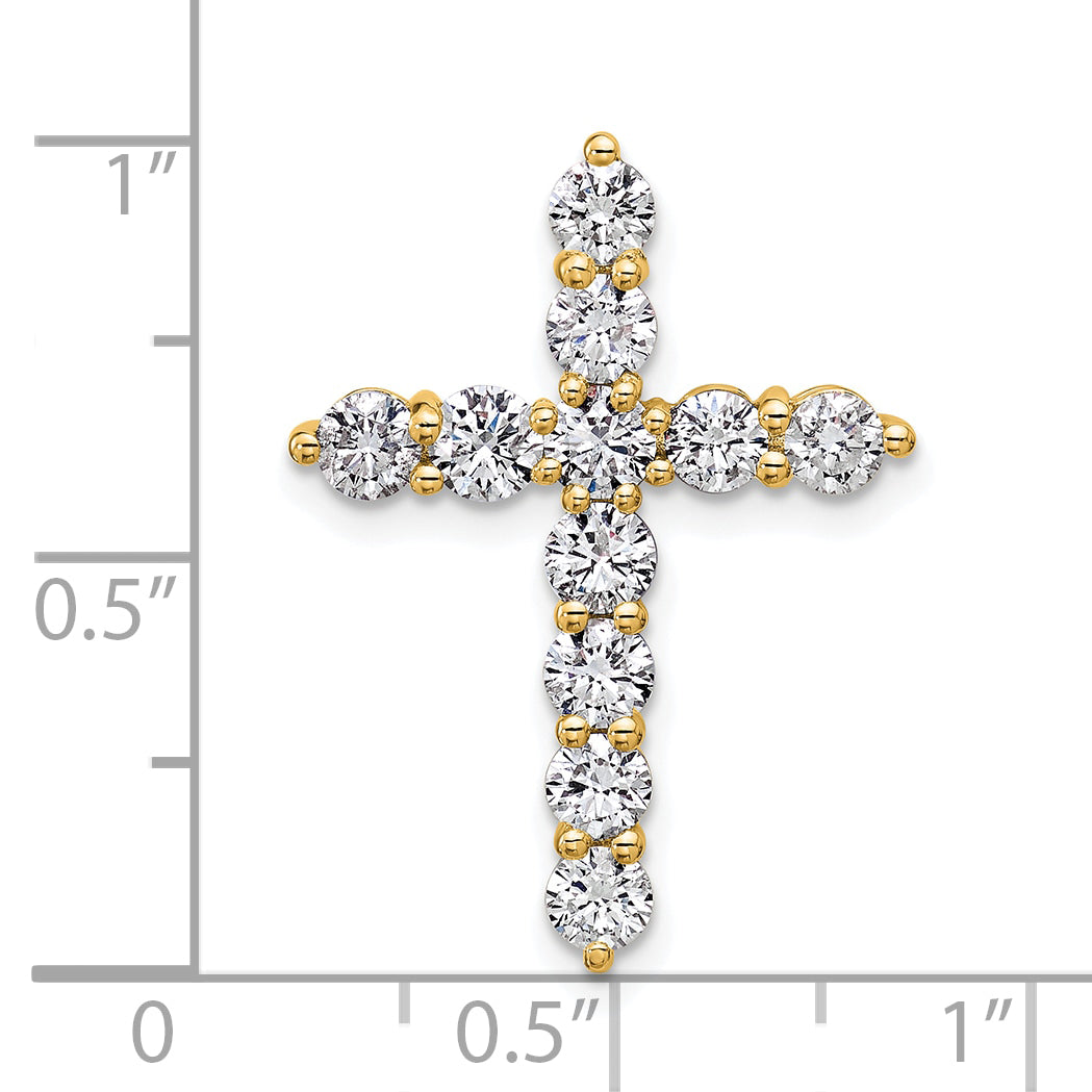 Gold Lab Grown Diamond Cross Pendant - 14k Yellow Gold / 1-1/2 ctw. / VS/SI+ G+