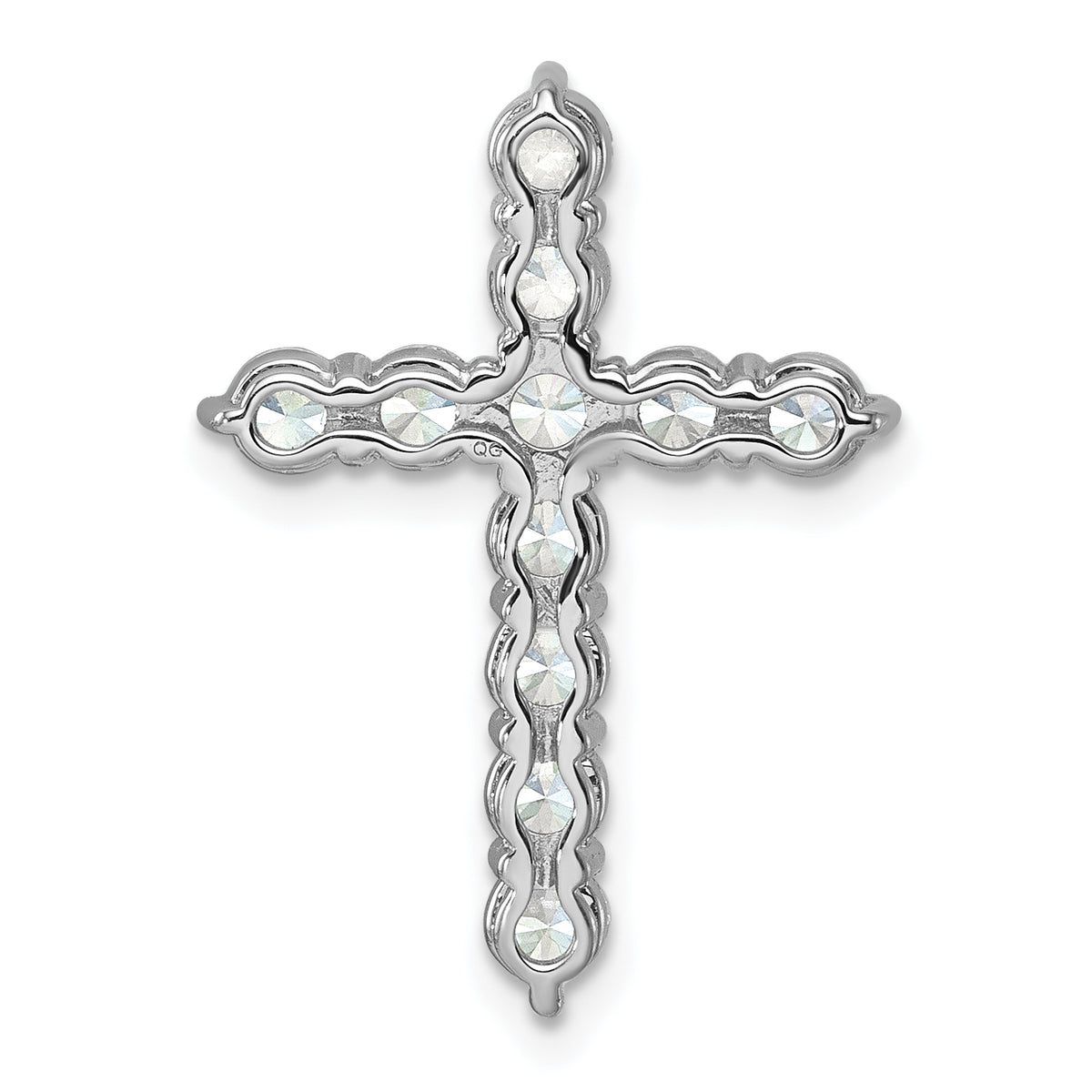 Gold Lab Grown Diamond Cross Pendant - 14k White Gold / 2 ctw. / VS+ F+
