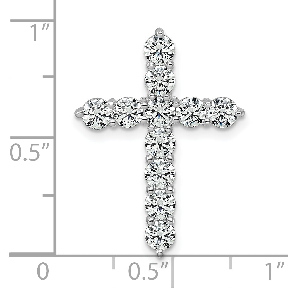 Gold Lab Grown Diamond Cross Pendant - 14k White Gold / 2 ctw. / VS/SI+ G+