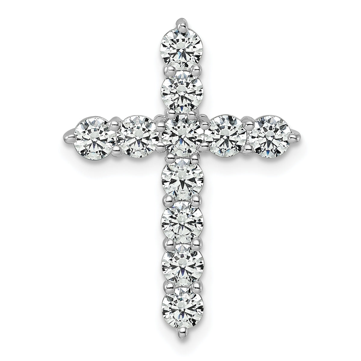 Gold Lab Grown Diamond Cross Pendant - 14k White Gold / 2 ctw. / VS+ F+
