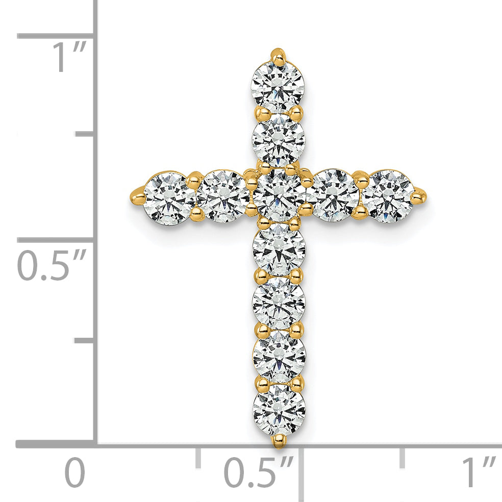 Gold Lab Grown Diamond Cross Pendant - 14k Yellow Gold / 2 ctw. / VS/SI+ G+