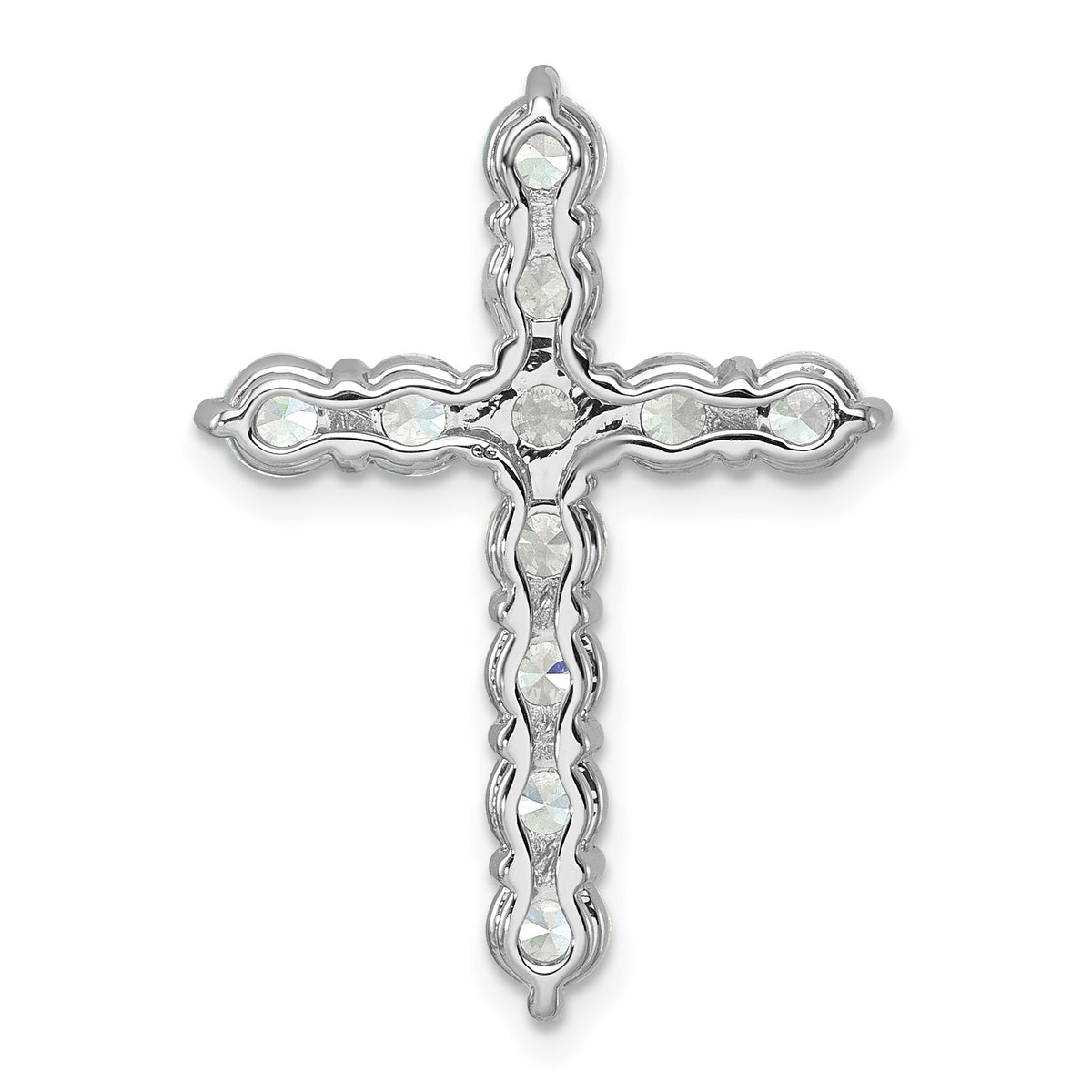 Gold Lab Grown Diamond Cross Pendant - 14k White Gold / 3 ctw. / VS+ F+