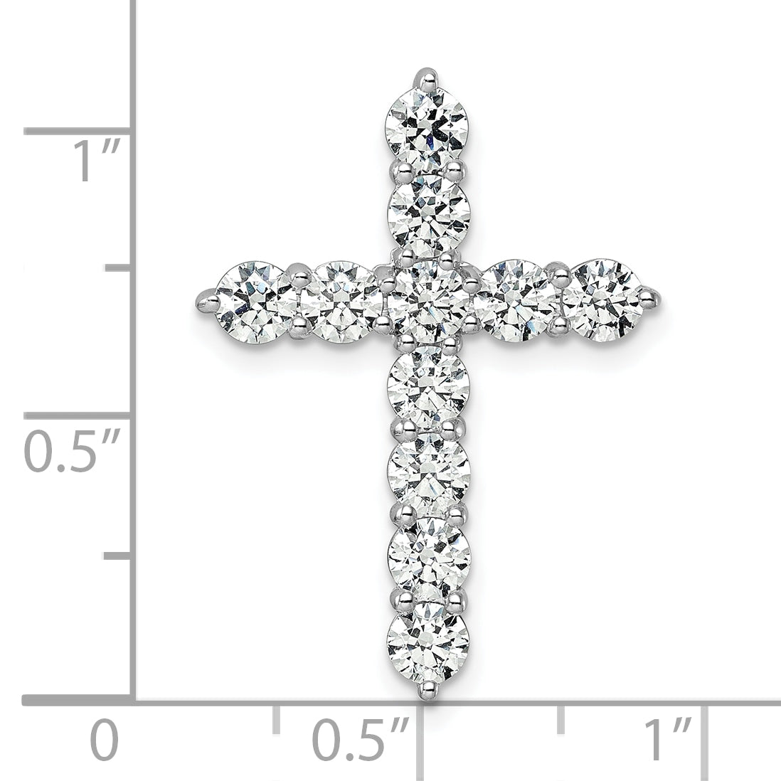 Gold Lab Grown Diamond Cross Pendant - 14k White Gold / 3 ctw. / VS/SI+ G+