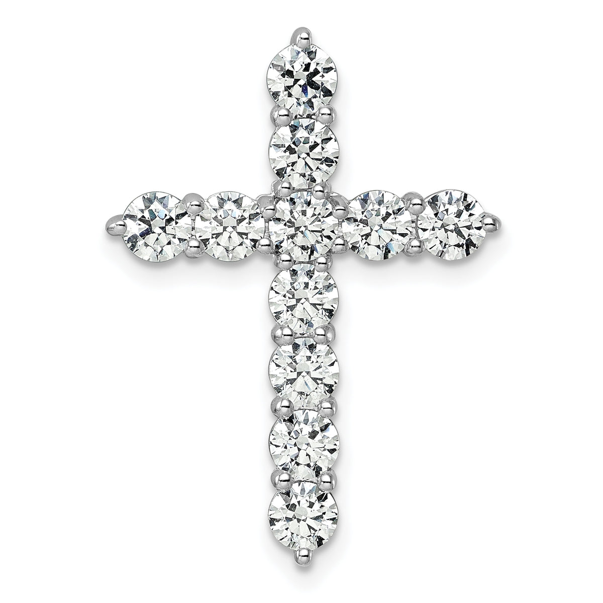 Gold Lab Grown Diamond Cross Pendant - 14k White Gold / 3 ctw. / VS+ F+