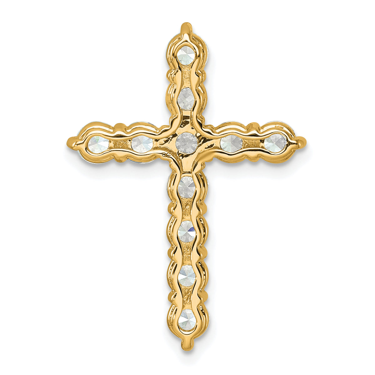 Gold Lab Grown Diamond Cross Pendant - 14k Yellow Gold / 3 ctw. / VS+ F+
