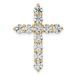Gold Lab Grown Diamond Cross Pendant - 14k Yellow Gold / 3 ctw. / VS+ F+