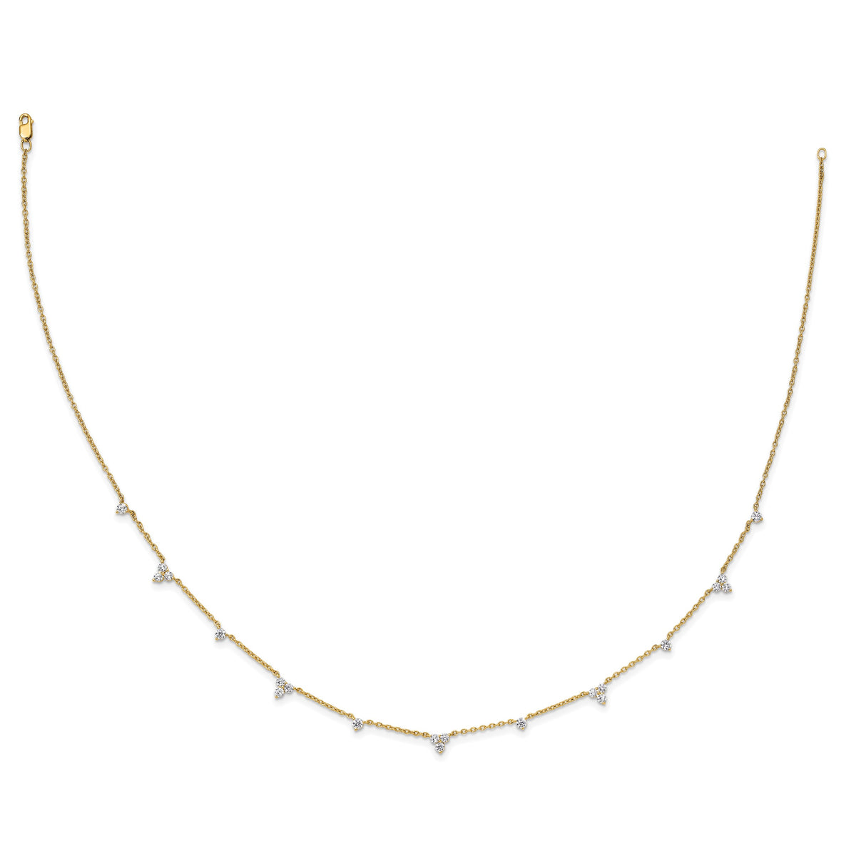 14k 1 3/4 carat Lab Grown Diamond VS/SI+ G+ Eleven Station 18 inch Necklace