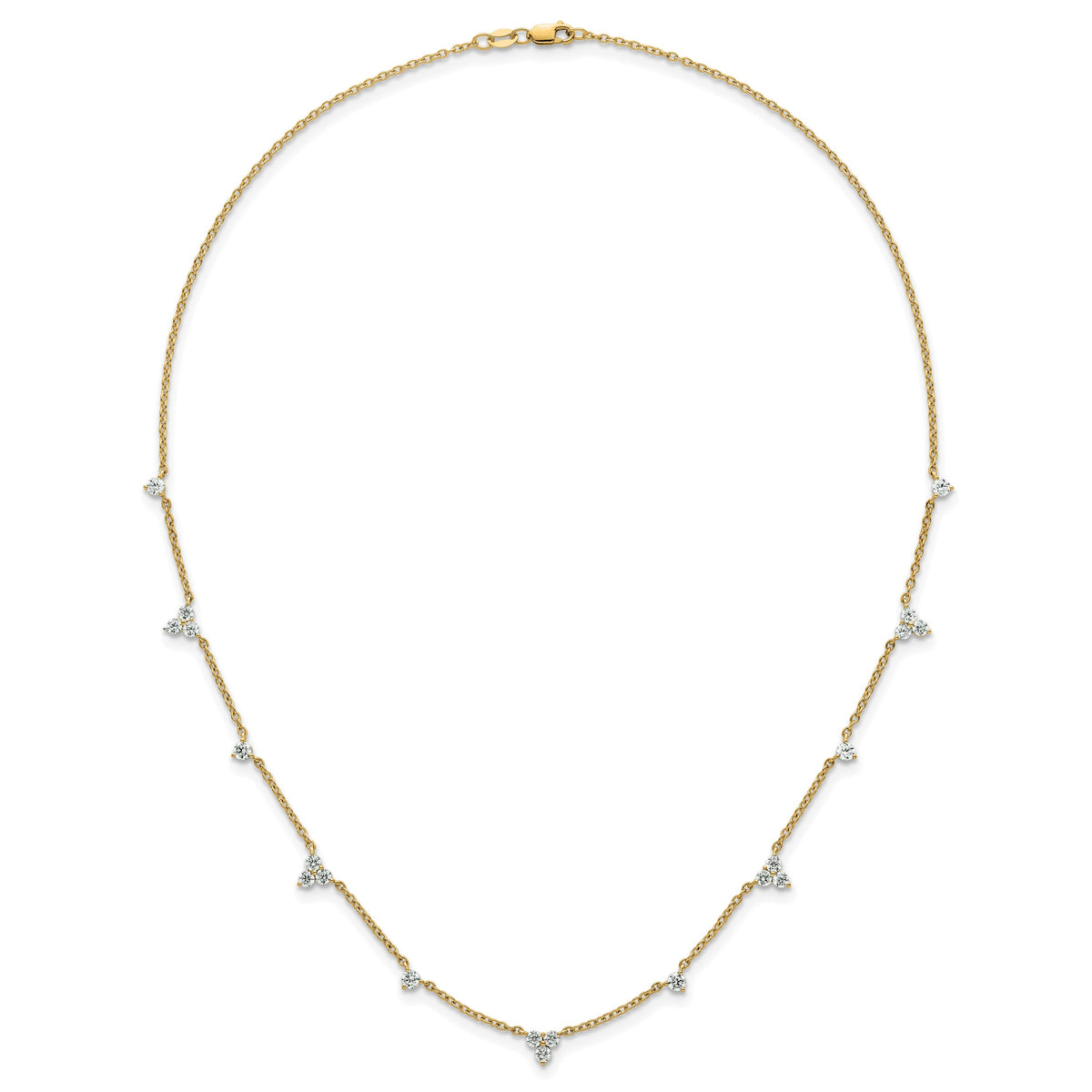 14k 1 3/4 carat Lab Grown Diamond VS/SI+ G+ Eleven Station 18 inch Necklace