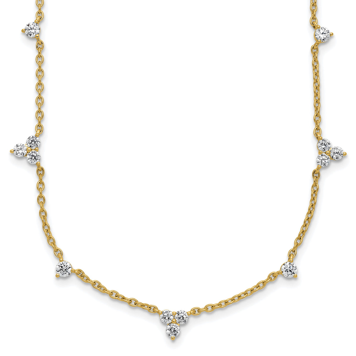 14k 1 3/4 carat Lab Grown Diamond VS/SI+ G+ Eleven Station 18 inch Necklace