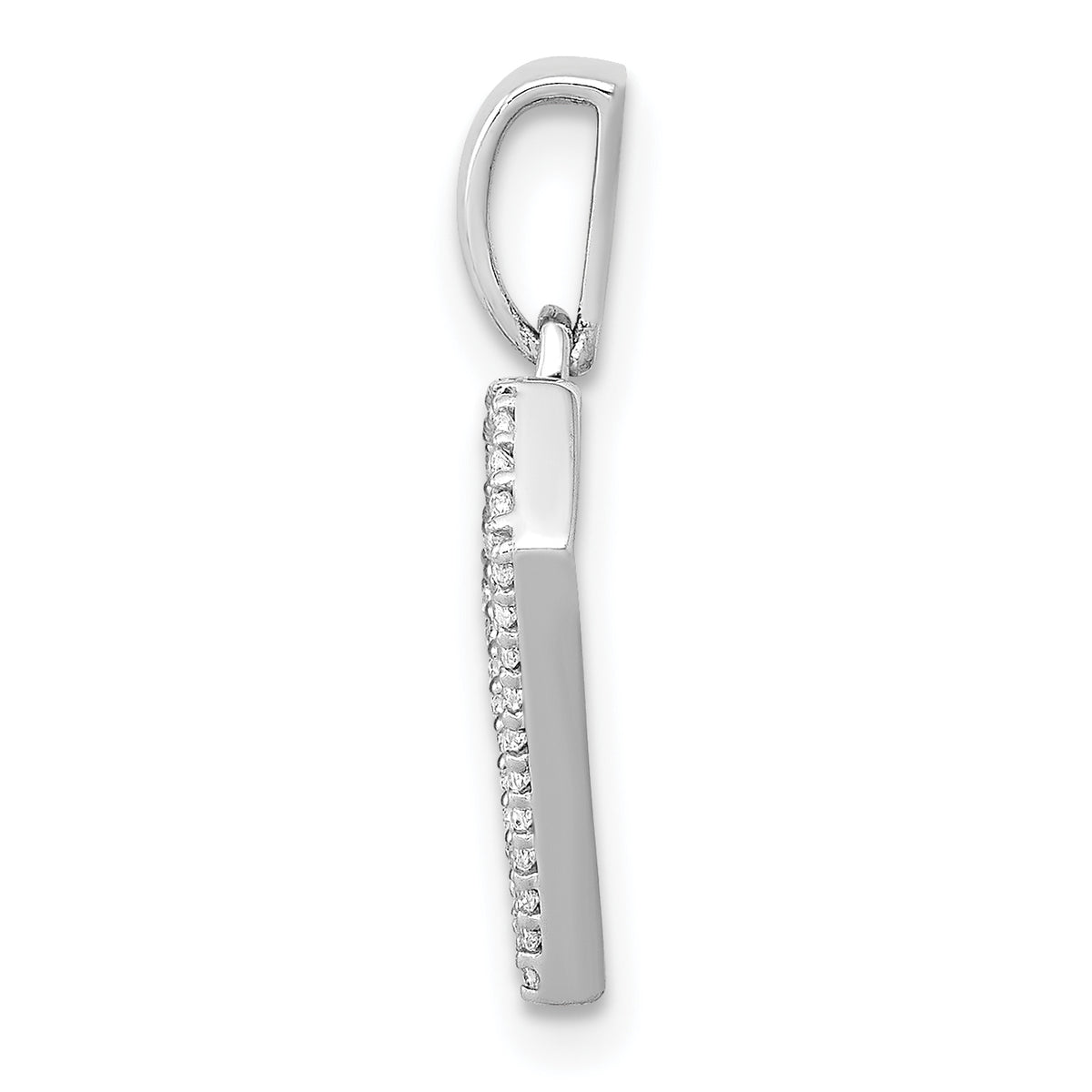 14k White Gold Diamond Gemstone-shape Pendant, view 2