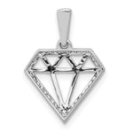 14k White Gold Diamond Gemstone-shape Pendant, view 3