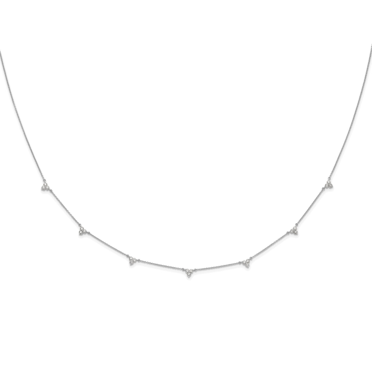 Diamond Multi-Station Necklace - 14k White Gold / 18 in / True Origin® Diamond, Lab Grown