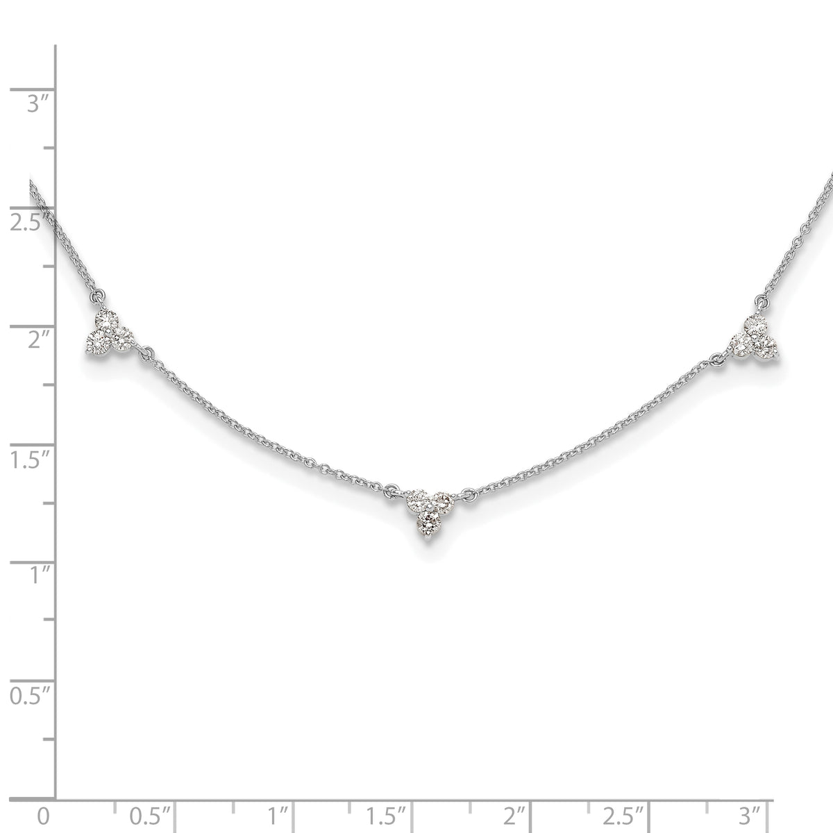 Diamond Multi-Station Necklace - 14k White Gold / 18 in / True Origin® Diamond, Lab Grown