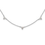 Diamond Multi-Station Necklace - 14k White Gold / 18 in / Diamond, Lab Grown