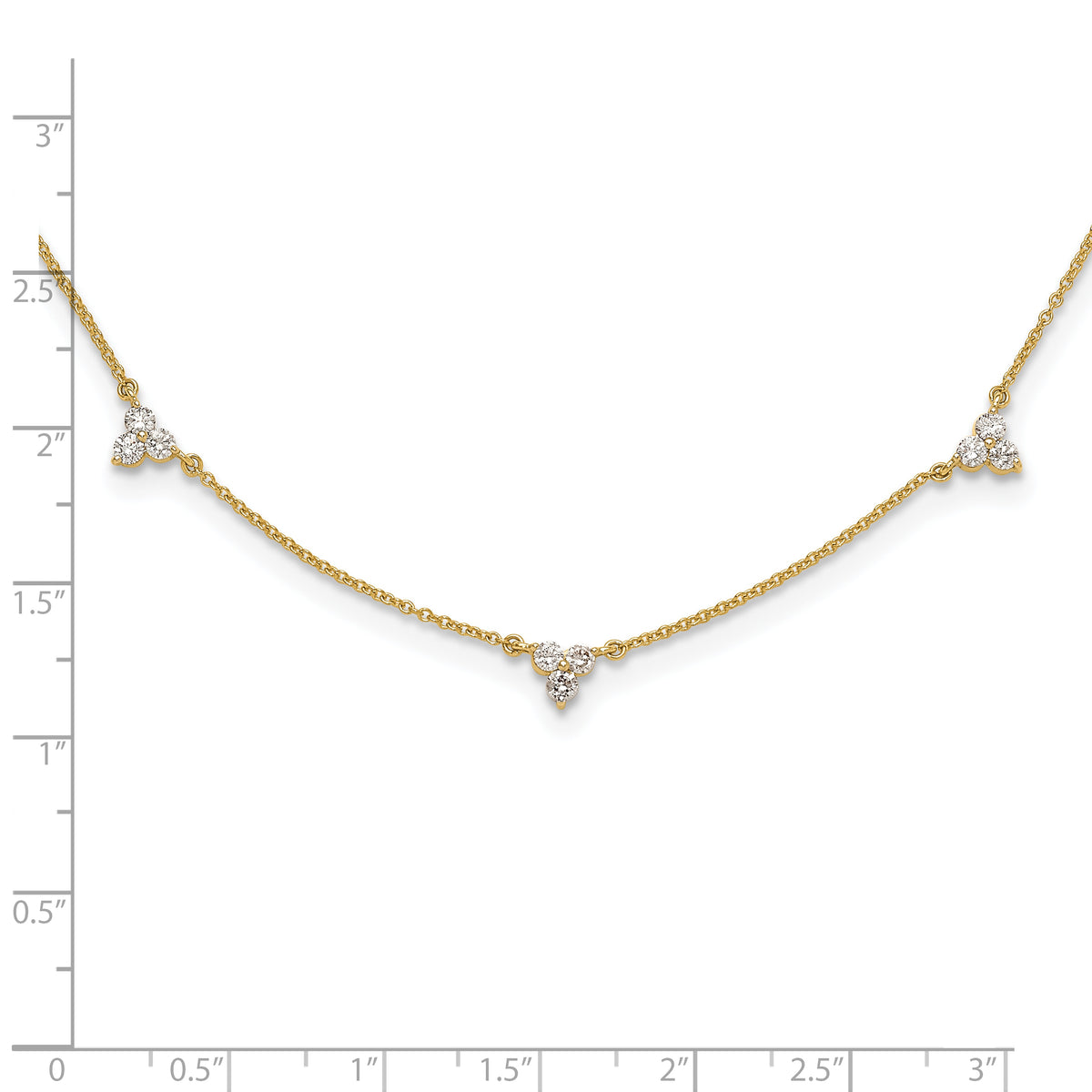Diamond Multi-Station Necklace - 14k Yellow Gold / 18 in / True Origin® Diamond, Lab Grown