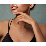 Diamond Multi-Station Necklace - 14k Yellow Gold / 16 in / Diamond