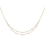 14k 1/2 carat Diamond Multi-Station Double Strand 18 inch Necklace
