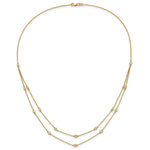 14k 1/2 carat Diamond Multi-Station Double Strand 18 inch Necklace