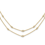 14k 1/2 carat Diamond Multi-Station Double Strand 18 inch Necklace