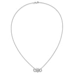 10k White Gold 1/5 carat Diamond Infinity Heart 18 inch Necklace