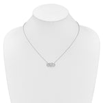 10k White Gold 1/5 carat Diamond Infinity Heart 18 inch Necklace