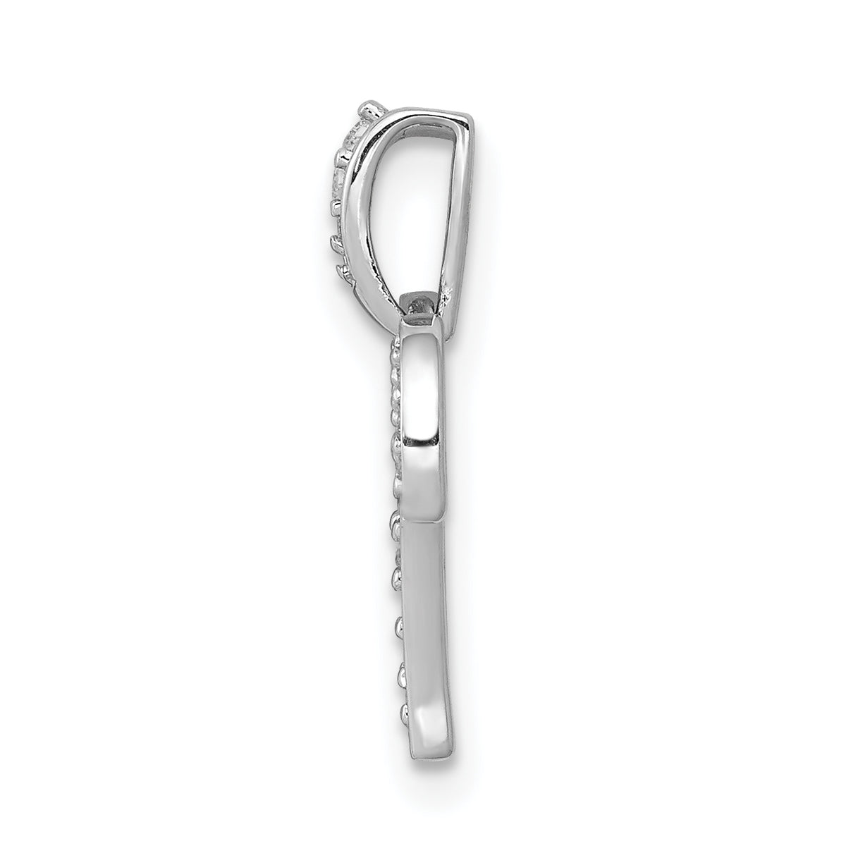 14k White Gold Diamond Aries Zodiac Pendant, view 2