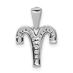 14k White Gold Diamond Aries Zodiac Pendant