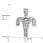 14k White Gold Diamond Aries Zodiac Pendant