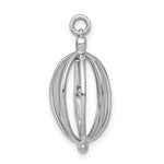 14k White Gold Diamond Bird in Cage Pendant, view 2