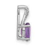 Oval Gemstone & Diamond Pendant - 14k White Gold / Natural / Purple Amethyst