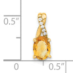 Oval Gemstone & Diamond Pendant - 14k Yellow Gold / Natural / Yellow Citrine