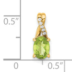 Oval Gemstone & Diamond Pendant - 14k Yellow Gold / Natural / Green Peridot