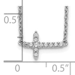 Diamond Sideways Cross Necklace - 10k White Gold / None / 1/10 ctw.
