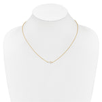 Diamond Sideways Cross Necklace - 14k Yellow Gold / Diamond / 1/10 ctw.