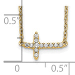 Diamond Sideways Cross Necklace - 14k Yellow Gold / Diamond / 1/10 ctw.