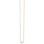 Diamond Sideways Cross Necklace - 14k Rose Gold / Diamond / 1/10 ctw.