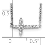 Diamond Sideways Cross Necklace - 10k White Gold / None / 1/6 ctw.