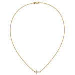 Diamond Sideways Cross Necklace - 10k Yellow Gold / None / 1/6 ctw.