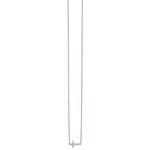Diamond Sideways Cross Necklace - 14k Rose Gold / Diamond / 1/6 ctw.