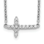 Diamond Sideways Cross Necklace - 14k White Gold / Diamond / 1/6 ctw.