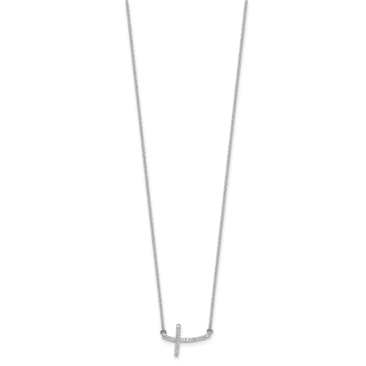 Gold Diamond Sideways Cross Necklace