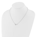 Gold Diamond Sideways Cross Necklace