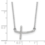 Gold Diamond Sideways Cross Necklace